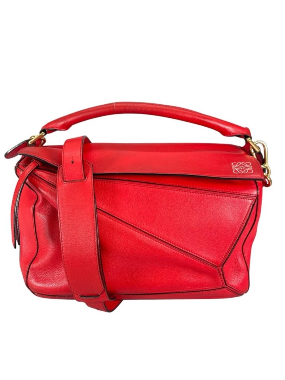 Loewe Puzzle Shoulder Bag Red Medium